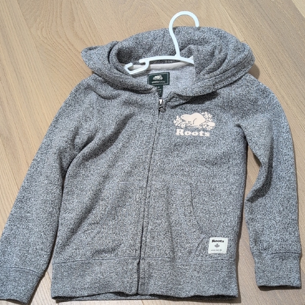 Roots Kids Charcoal Zip-Up Hoodie